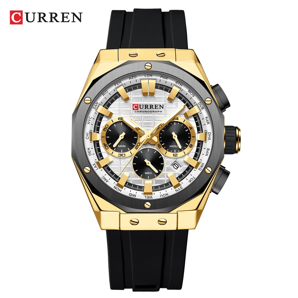 Reloj Curren 8464 Silicona Crono Funcion